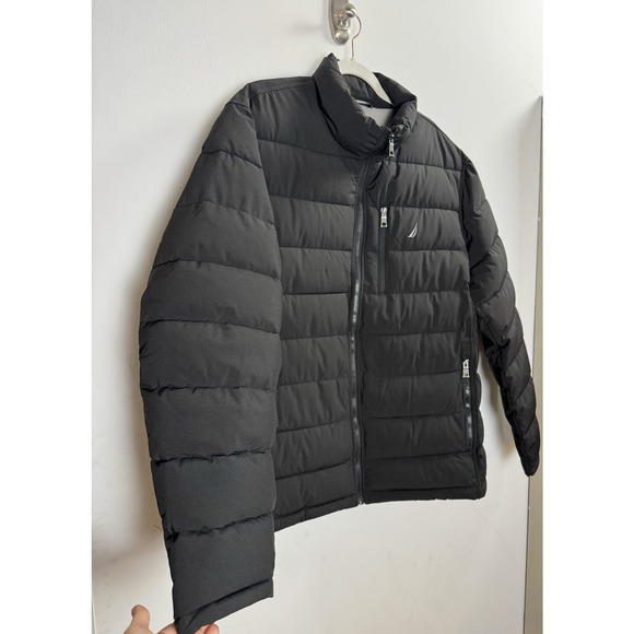 Nautica Men's Black Quilted Full Zip Puffer Jacket Water Wind Resistant XL - Picture 4 of 11